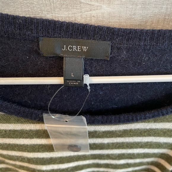 J. Crew Striped Sweater with Side Button and  Elbow Patch detail - Picture 10 of 11